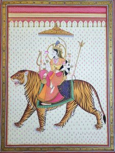 La dea Durga in sella a una tigre da IMAGINEERS STUDIO