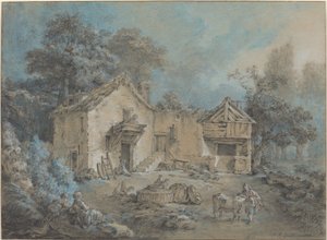 Scena di fattoria da I Jean Baptiste Hüet
