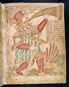 Heimdal che suona il suo corno prima del Ragnarok, da Melsteds Edda (penna e inchiostro e acquerello su carta)