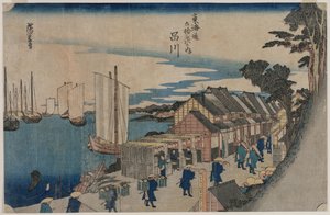 Shinagawa dalla serie Cinquantatré Stazioni del Tokaido da Ichiryusai Hiroshige II