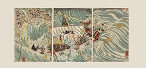 I fantasmi dei Taira attaccano la nave di Yoshitsune da Ichiyusai Kuniyoshi