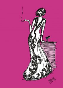 Donna sofisticata che fuma