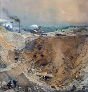 Miniera a cielo aperto a Vieille Montagne, Saona e Loira, c.1854 da Ignace Francois Bonhomme