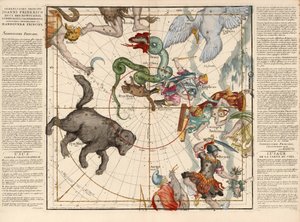 Polo Nord, Tavola 1 da Globi coelestis in tabulas planas redacti descriptio, pub. 1674 da Ignace Gaston Pardies