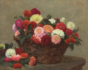 Cesto di Dalie da Ignace Henri Jean Fantin Latour