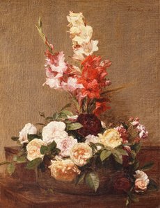 Gladioli e rose da Ignace Henri Jean Fantin Latour