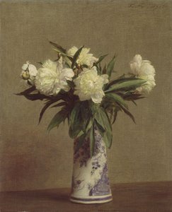 Peonie in un vaso blu e bianco, 1872