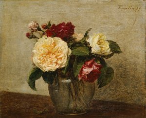 Rose rosse e gialle, 1879 da Ignace Henri Jean Fantin Latour