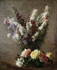 Rose e speronella, 1885 da Ignace Henri Jean Fantin Latour