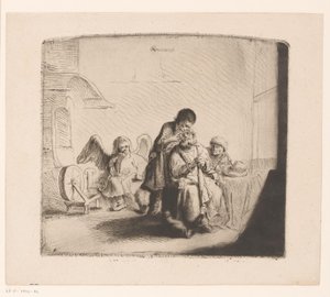 Guarigione degli occhi di Tobia da Ignace Joseph de Claussin (attributed to)