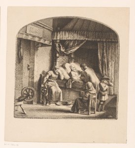 Vecchio sul letto di morte da Ignace Joseph de Claussin (attributed to)