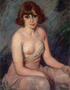 Donna in biancheria intima con un seno scoperto – XX secolo