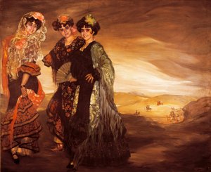 I tre cugini (con i costumi tradizionali spagnoli dei ballerini) c.1903