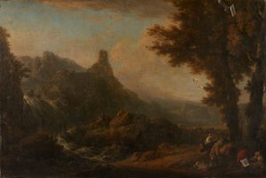 Paesaggio con cascata da Ignaz Du Vivier