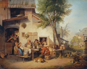 Davanti alla locanda del villaggio da Ignaz Raffalt