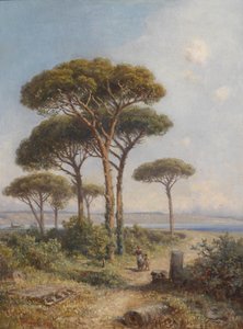 Paesaggio meridionale con staffage figurativa