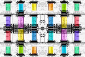 Facciata con vetrate dai colori vivaci da Igor Shrayer