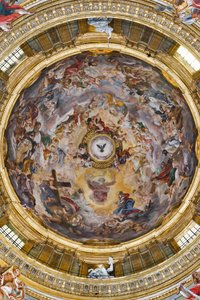 Paradiso che loda Gesù e i pennacchi con Profeti, Evangelisti e Dottori della Chiesa da Il  Baciccio