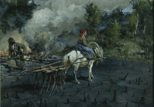 Preparazione del terreno per il lino nella Regione di Vologda, 1873 da Illarion Mikhailovich Pryanishnikov