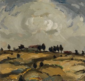 Paesaggio autunnale con nuvole