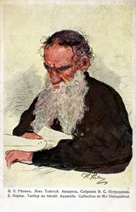 Lev Tolstoj al lavoro di Repin