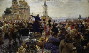 Kouzma Minine chiama il popolo di Nizhny Novgorod nel 1611 da Ilya Efimovich Repin