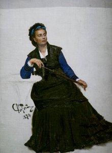 Signora che gioca con il suo ombrello da Ilya Efimovich Repin