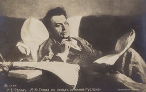 Ritratto del compositore russo Mikhail Glinka