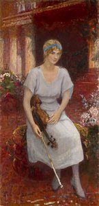 Ritratto della violinista Cecilia Hansen 1897-1989, 1922 da Ilya Efimovich Repin