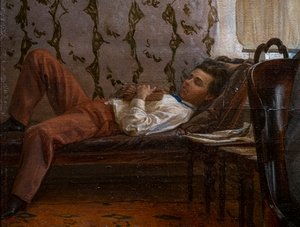 Studenti che si preparano per un esame (dettaglio) da Ilya Efimovich Repin