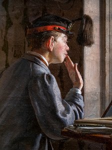 Studenti che si preparano per un esame (dettaglio) da Ilya Efimovich Repin