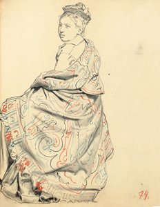 Studio per "Un Caffè Parigino": Studio del Vestito per una Donna Seduta da Ilya Efimovich Repin
