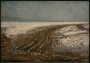 Strada nella neve da Ilya Efimovich Repin