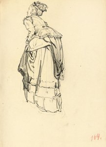 Donna in abito vista da dietro, c. 1872-1875 da Ilya Efimovich Repin