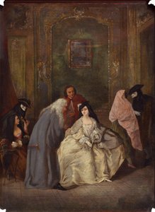 Incontro del procuratore e sua moglie da Imitator of Pietro Longhi