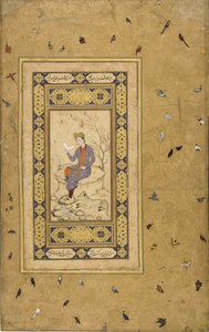 Giovane uomo che legge in un paesaggio, c. 1608-1610 da Indian Art.