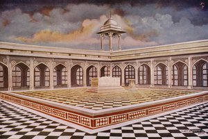 Agra: La tomba di Akbar con i suoi edifici in marmo (foto a colori) da Indian photographer