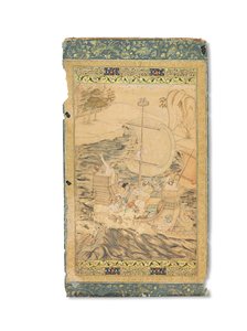 Una caravella attaccata da un mostro marino, Mughal India, c.1590 da Indian School