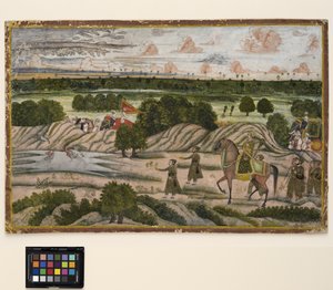 Un Nawab e i suoi servitori in una spedizione di caccia, c.1780