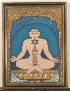 Un dipinto su pannello di un Tirthankara