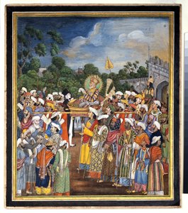 Akbar Shah II riceve il residente britannico, c.1810 da Indian School