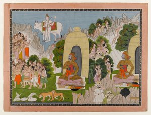 Penitenza di Arjuna, scena da una serie Mahabharata, c.1825-40 da Indian School