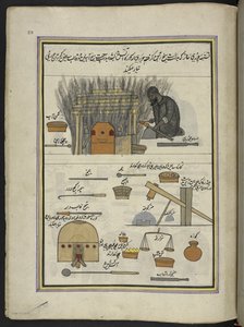 Fabbricante di braccialetti, 86 disegni rilegati in un volume che raffigura mestieri e occupazioni in Kashmir, artigiani al lavoro con i loro strumenti e attrezzature, da un artista del Kashmir, probabilmente a Srinagar, c.1850-60 da Indian School