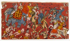 Scena di battaglia da una serie Bhagavata Purana
