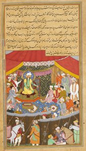 Bayazid I portato davanti a Timur nel 1402, illustrazione da 