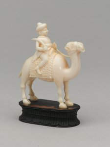 Cavaliere nero, pezzo degli scacchi, India, circa 1820