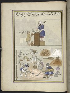 Muratori, 86 disegni rilegati in un volume che raffigura mestieri e occupazioni in Kashmir, Artigiani mostrati al lavoro con i loro strumenti e attrezzature, di un artista del Kashmir, probabilmente a Srinagar, c.1850-60