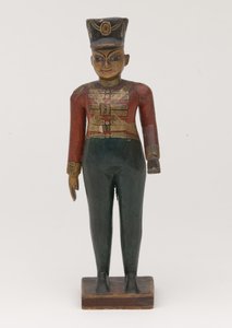 Figura intagliata in legno di un ufficiale britannico del 3° Madras