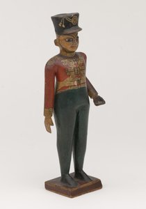 Figura in legno intagliato di un ufficiale britannico del 3° Madras