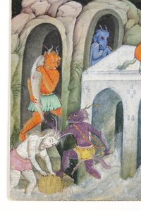 (dettaglio) Demoni in un paesaggio selvaggio da Indian School